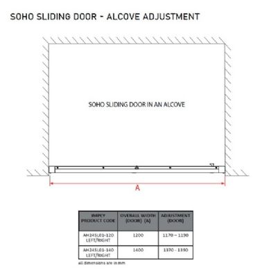 IMPEY SOHO BLACK WETROOM SCREEN 1200mm R/H SOFT CLOSE SLIDING DOOR, AH24SL01-120-RIGHT IMPEY SOHO BLACK WETROOM SCREEN 1200mm R/H SOFT CLOSE SLIDING DOOR, AH24SL01-120-RIGHT